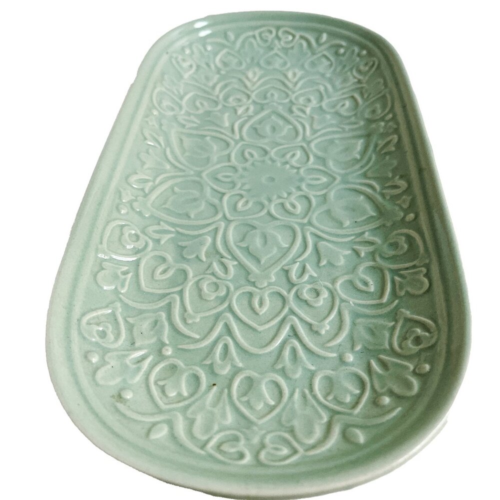 World Market Mint Green Ceramic Trinket Vanity Tray